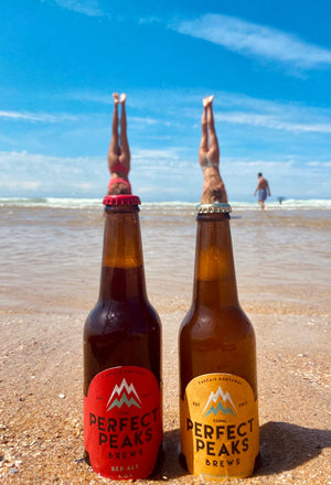 Autumn Beach Scene Crisp fresh craft beer Guincho Beach Cascais