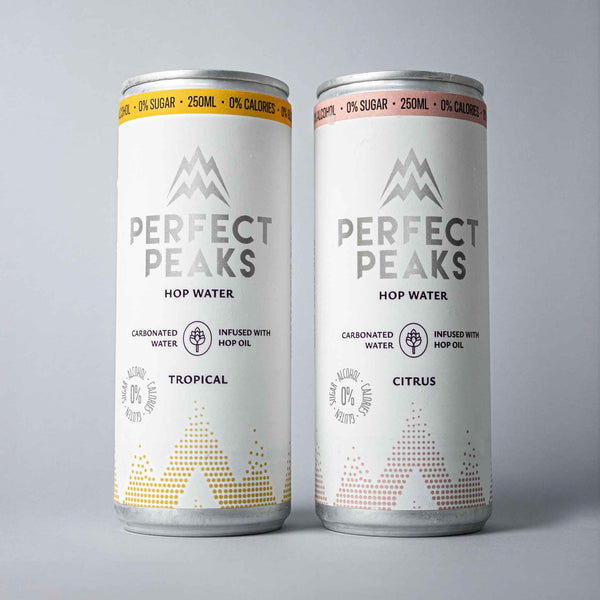 Perfect Peaks Hop Water Mixed Pack — 6 Citrus and 6 Tropical cans, alcohol free, (12x 250ml) Cans