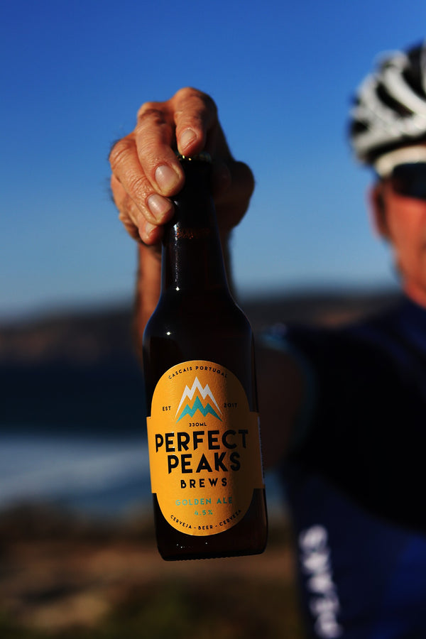 Golden Ale Bottle Cyclist  Guincho Cascais